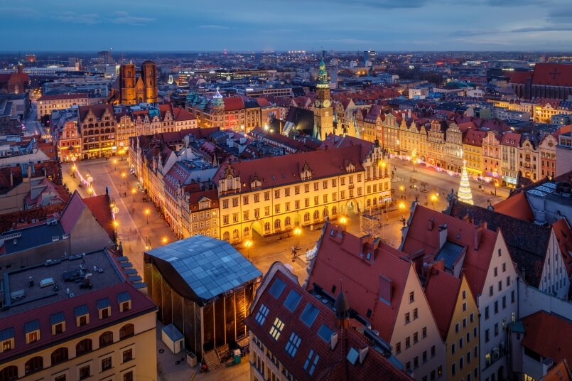 Wrocław at night